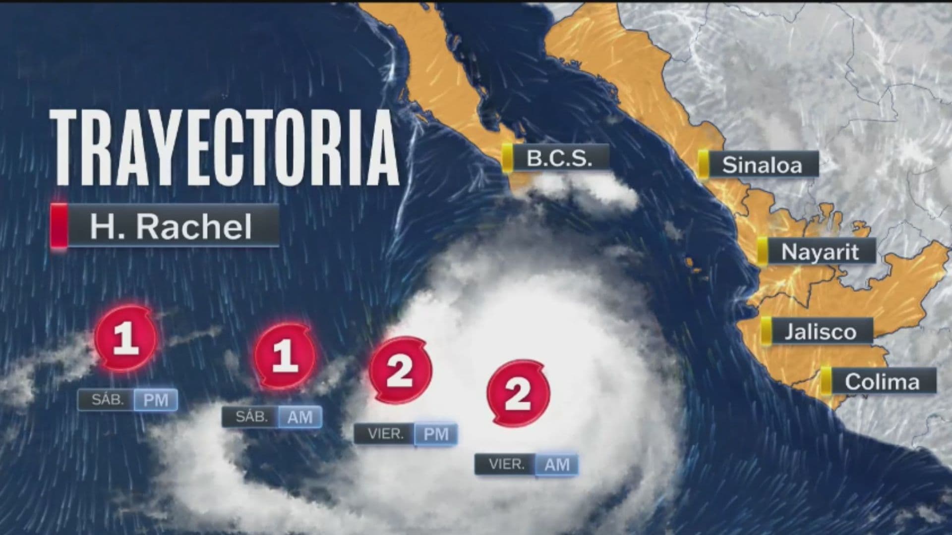 El Huracán Rachel Se Degrada a Categoría 2