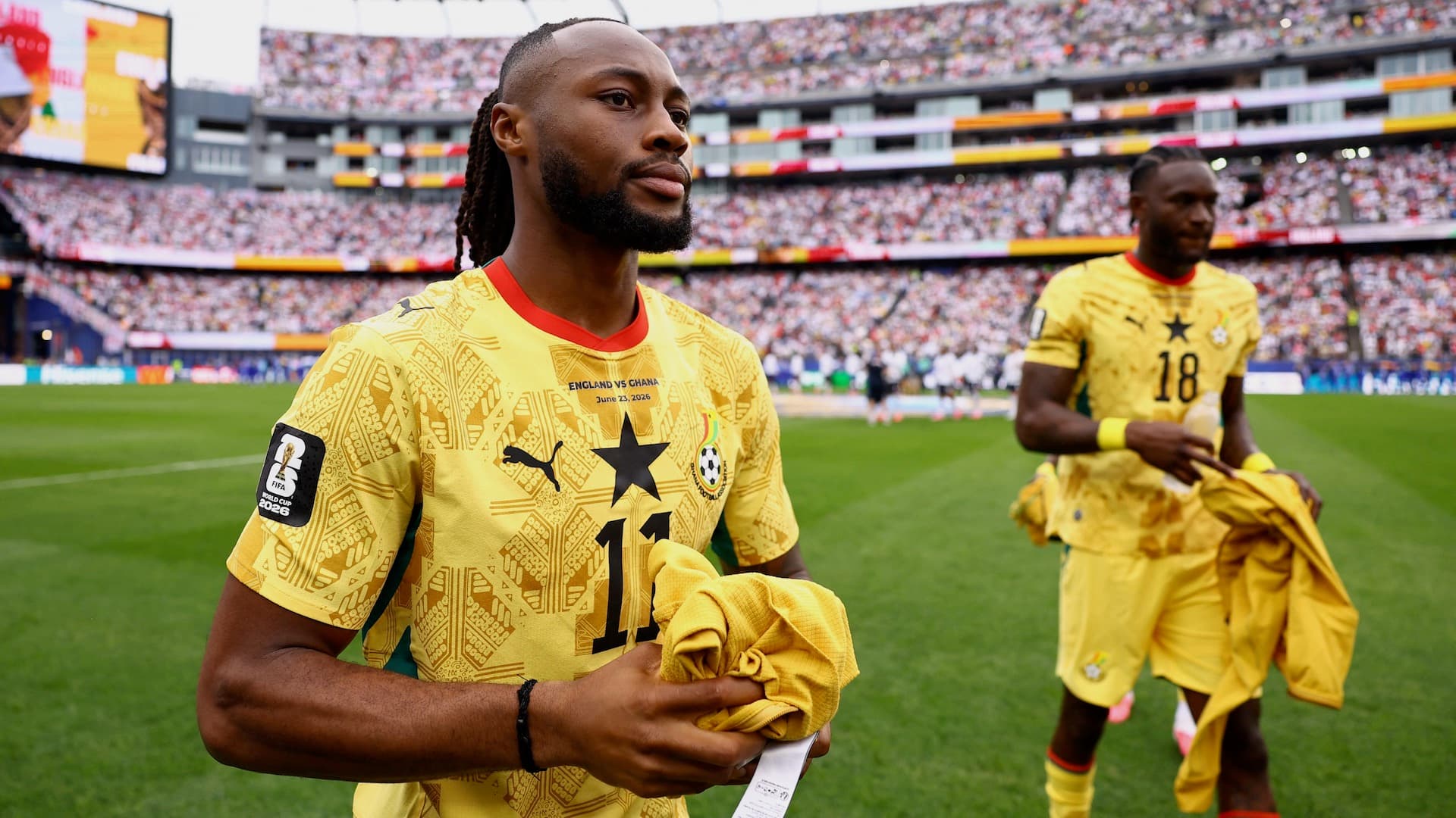 Antoine Semenyo, de Ghana, contra Inglaterra