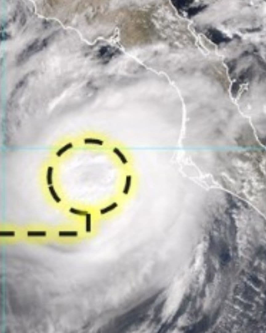 Así se Ve el Ojo del Huracán Polo a Unas Horas de Impactar en BCS