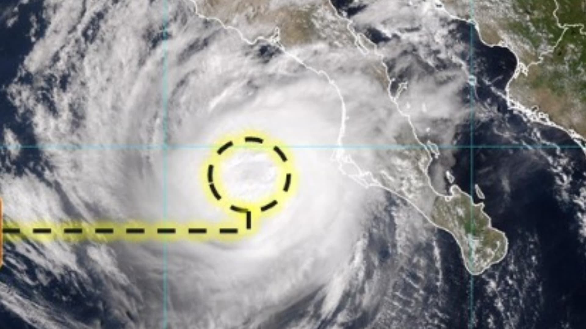 Así se Ve el Ojo del Huracán Polo a Unas Horas de Impactar en BCS