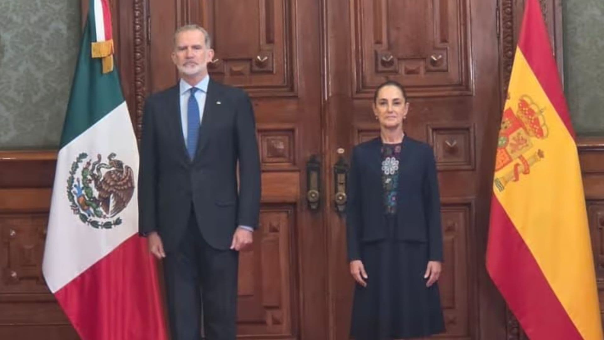 VIDEO: Momento en que Sheinbaum Recibe al Rey de España, Felipe VI en Palacio Nacional