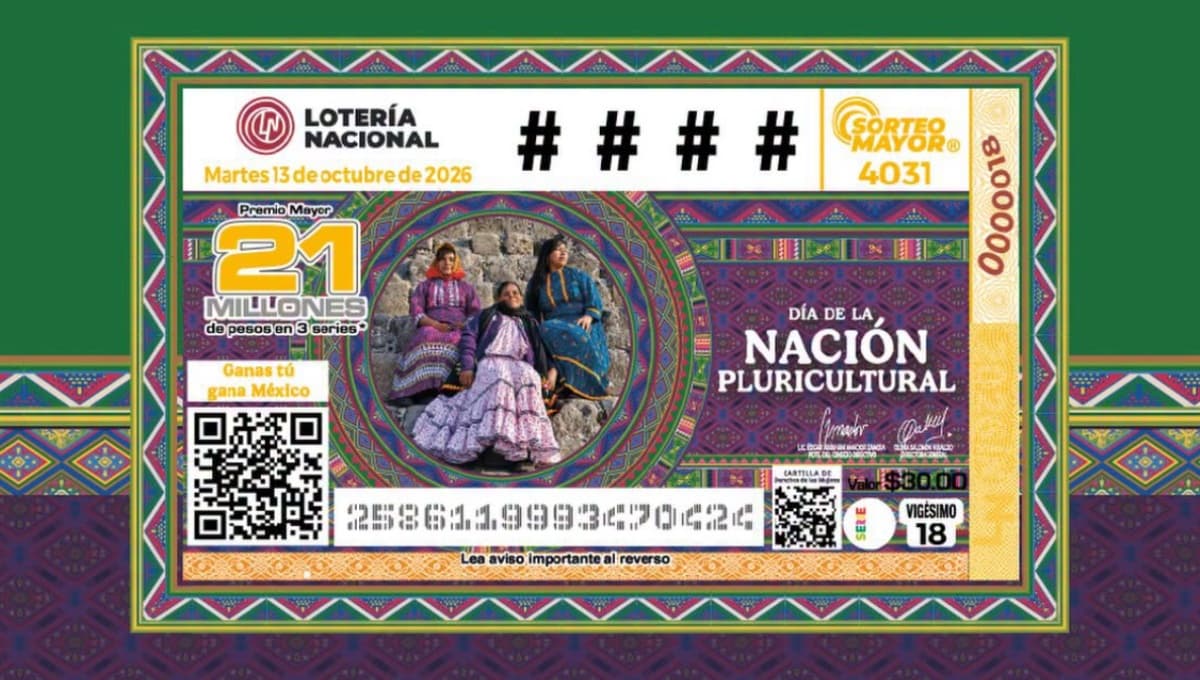 Billete de la Lotería Nacional Hoy 13 de Octubre 2026. Sorteo Mayor 4031.