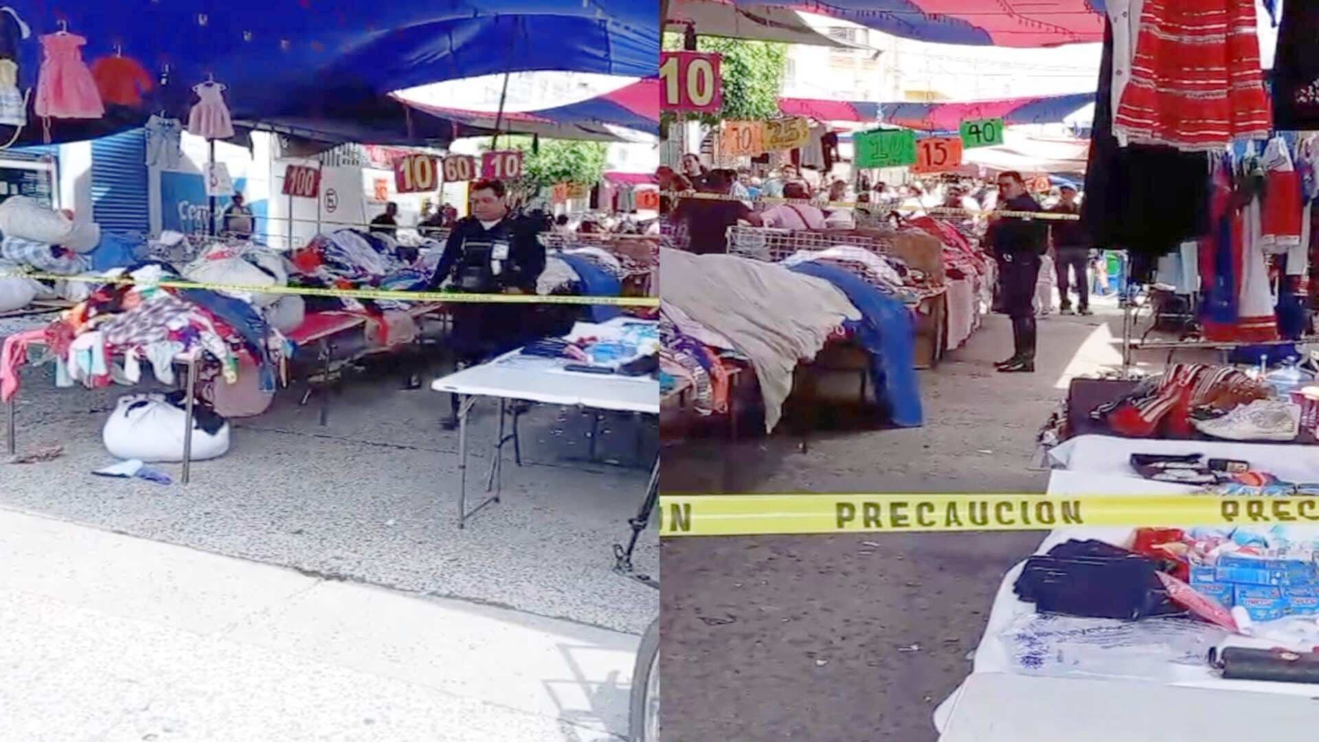 Elementos de la policía fueron los primeros en llegar al tianguis.