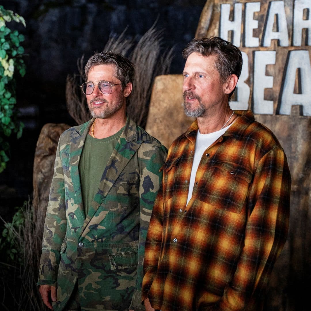 El actor Brad Pitt y el director David Ayer antes del estreno de la película ‘El corazón de la bestia’.