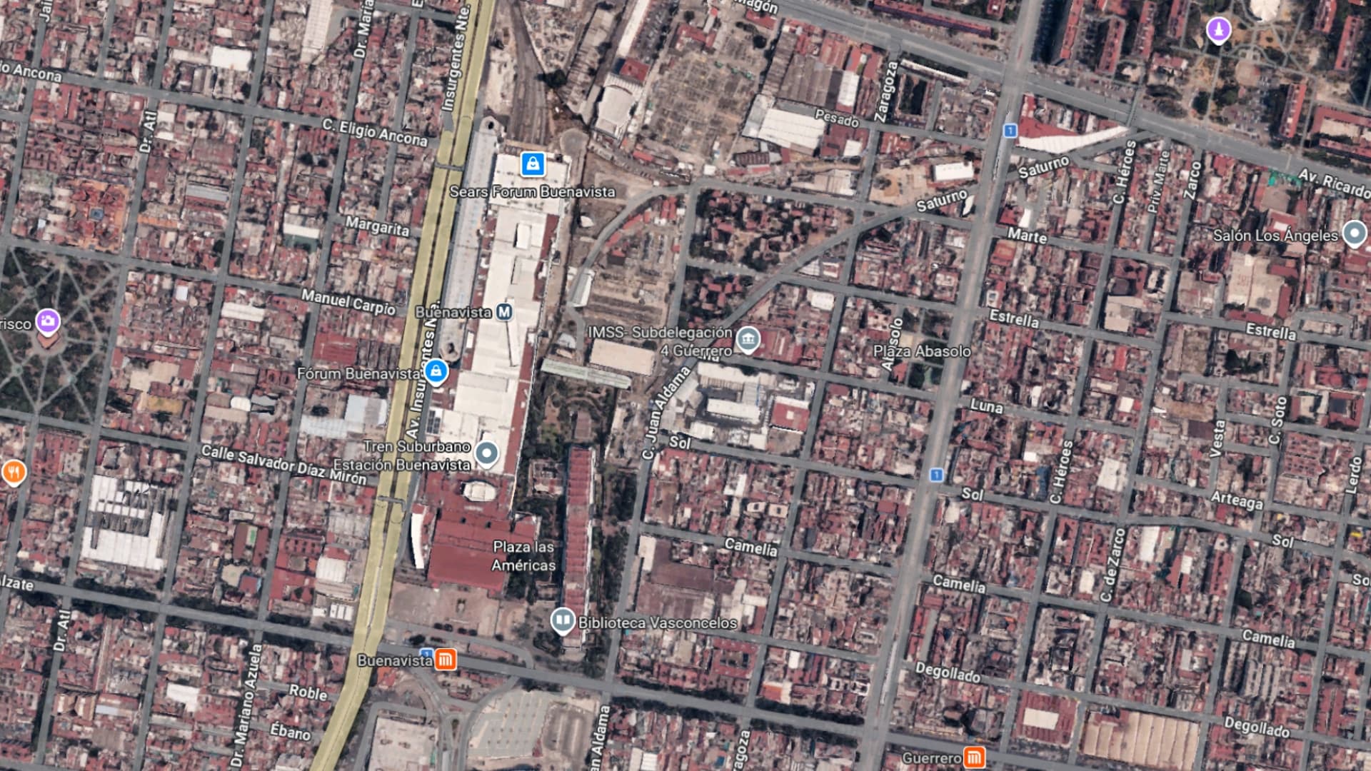 Estación de Tren Queretaro localizada en la CDMX. Foto: Google maps