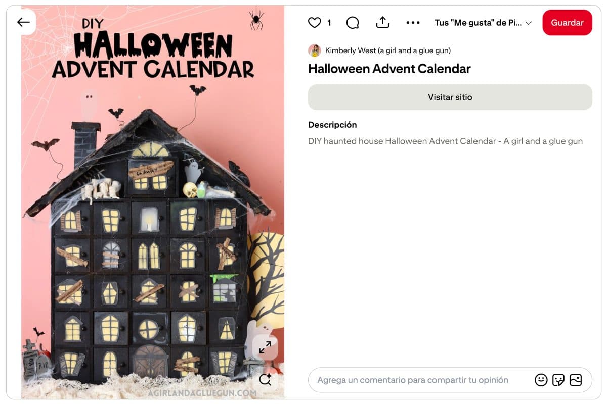 Calendario de Adviento de Halloween estilo Castillo.