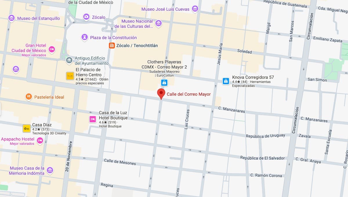Calle Correo mayor, en Centro Histórico CDMX.