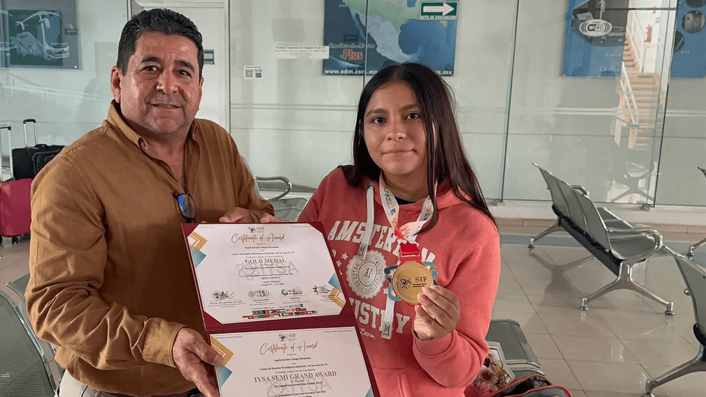 Karime Venegas Regresa de Indonesia con Oro por su Extintor Acústico 'Vortex Tech'