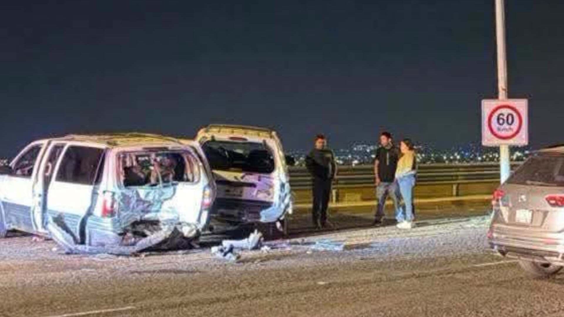 Cuatro mujeres resultaron lesionadas en el accidente.
