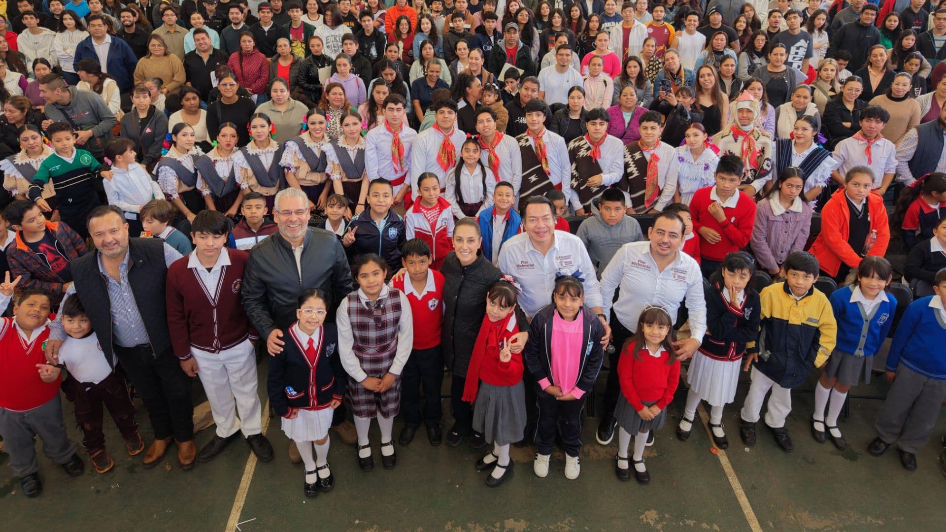 Presidenta Claudia Sheinbaum hoy en Michoacán. Foto: Gobierno de México