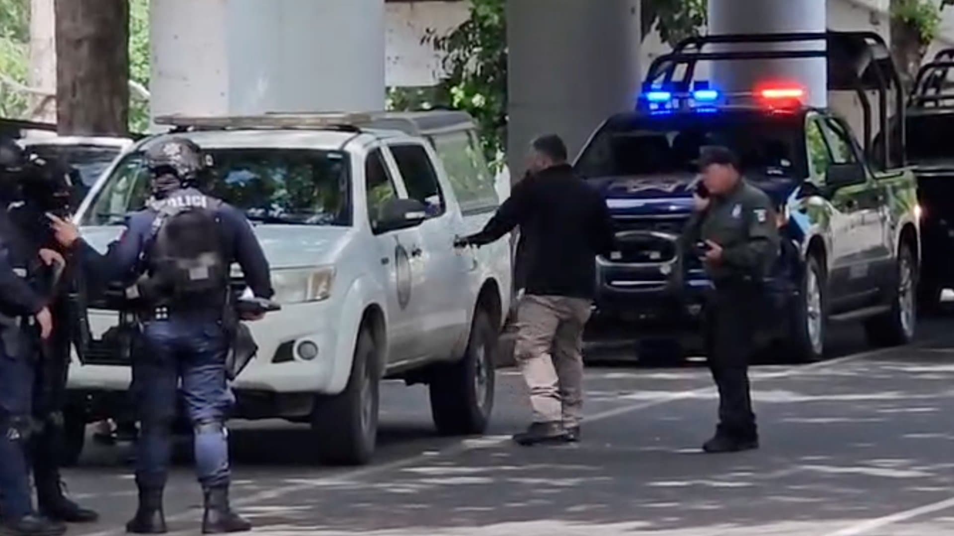 La zona fue resguardada por elementos de varias corporaciones de Seguridad.