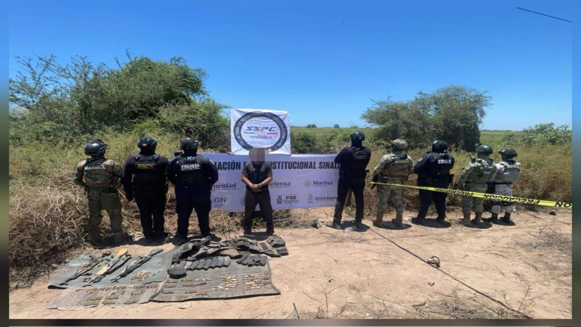 Detienen a Tres Durante Enfrentamiento en Navolato, Sinaloa; Aseguran Armas y Vehículo Robado