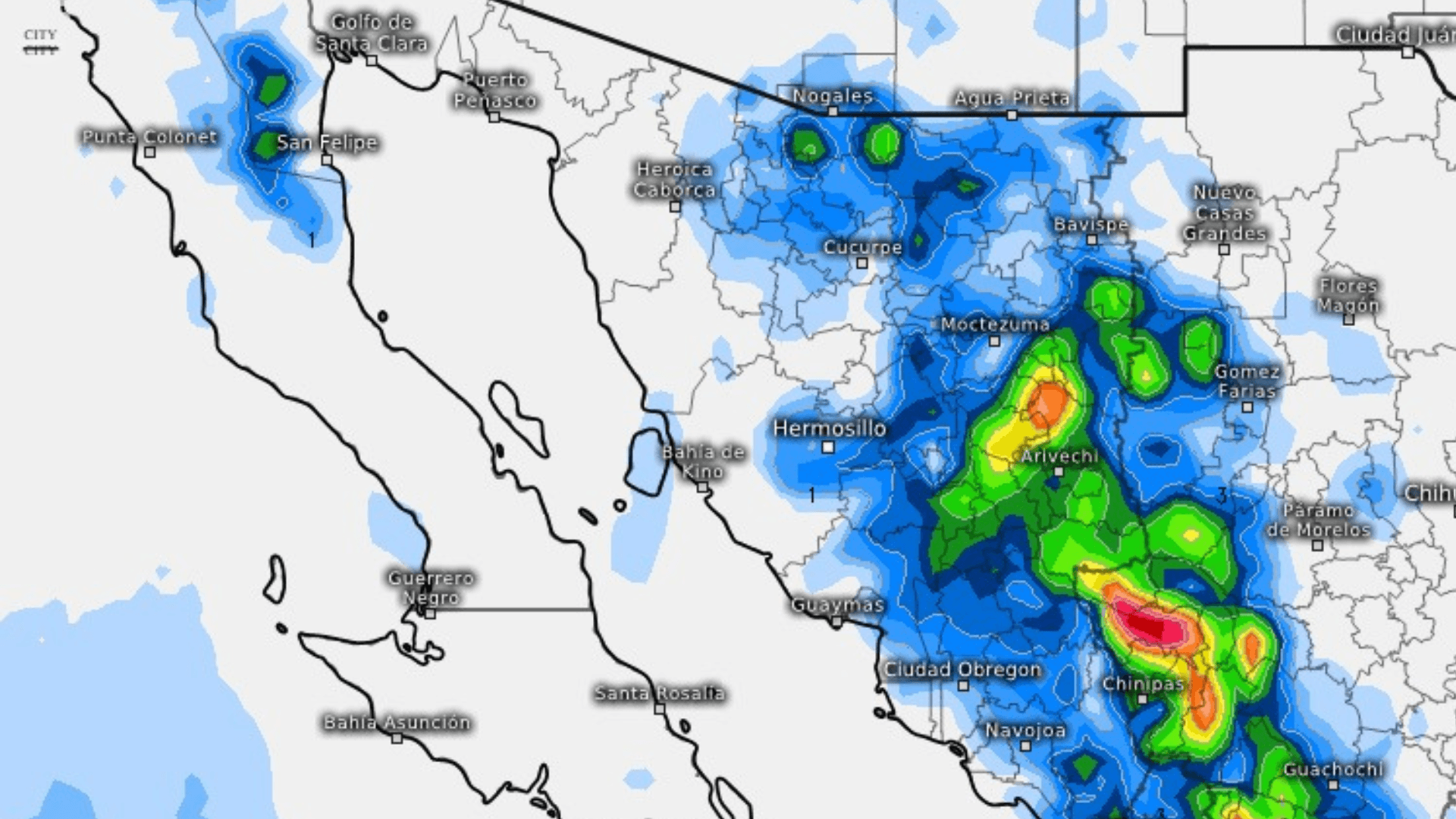 Pronostican Lluvias Hoy Martes 16 de Junio en el Estado de Sonora