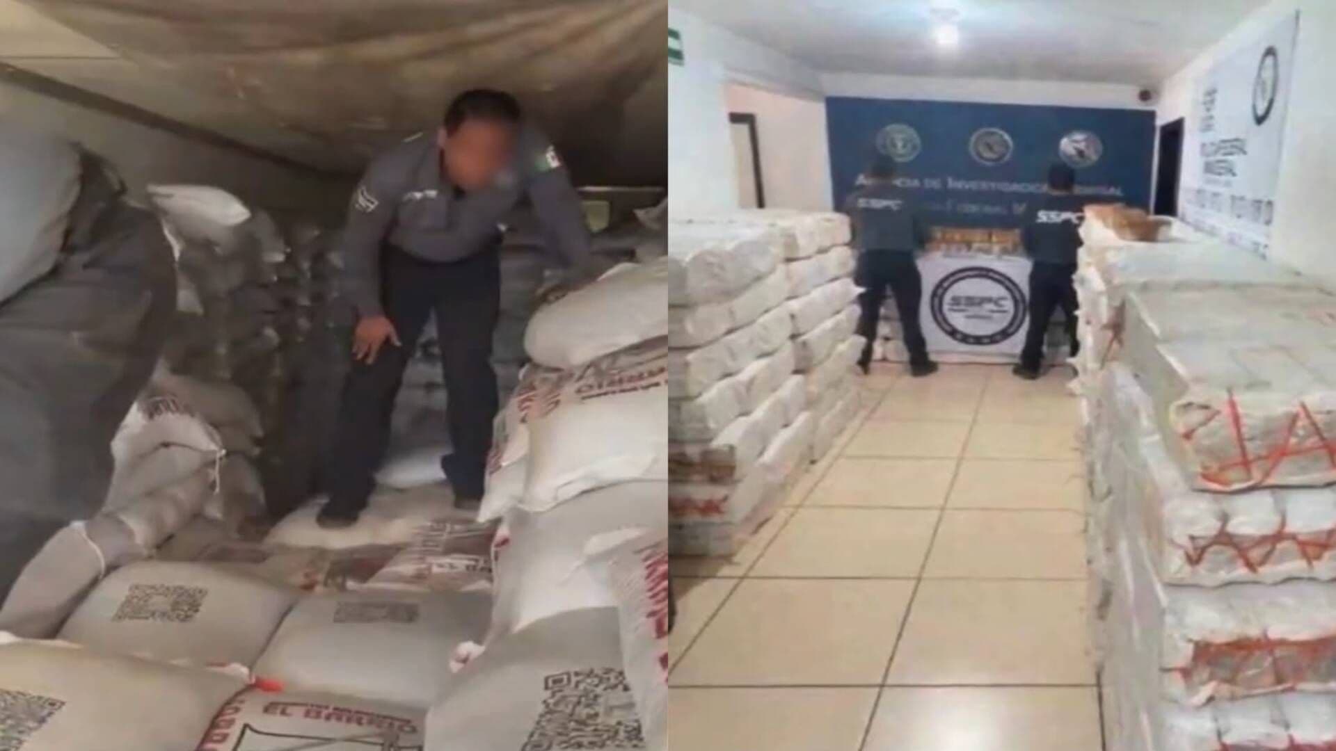 La droga venía oculta en bultos de alimento para ganado.