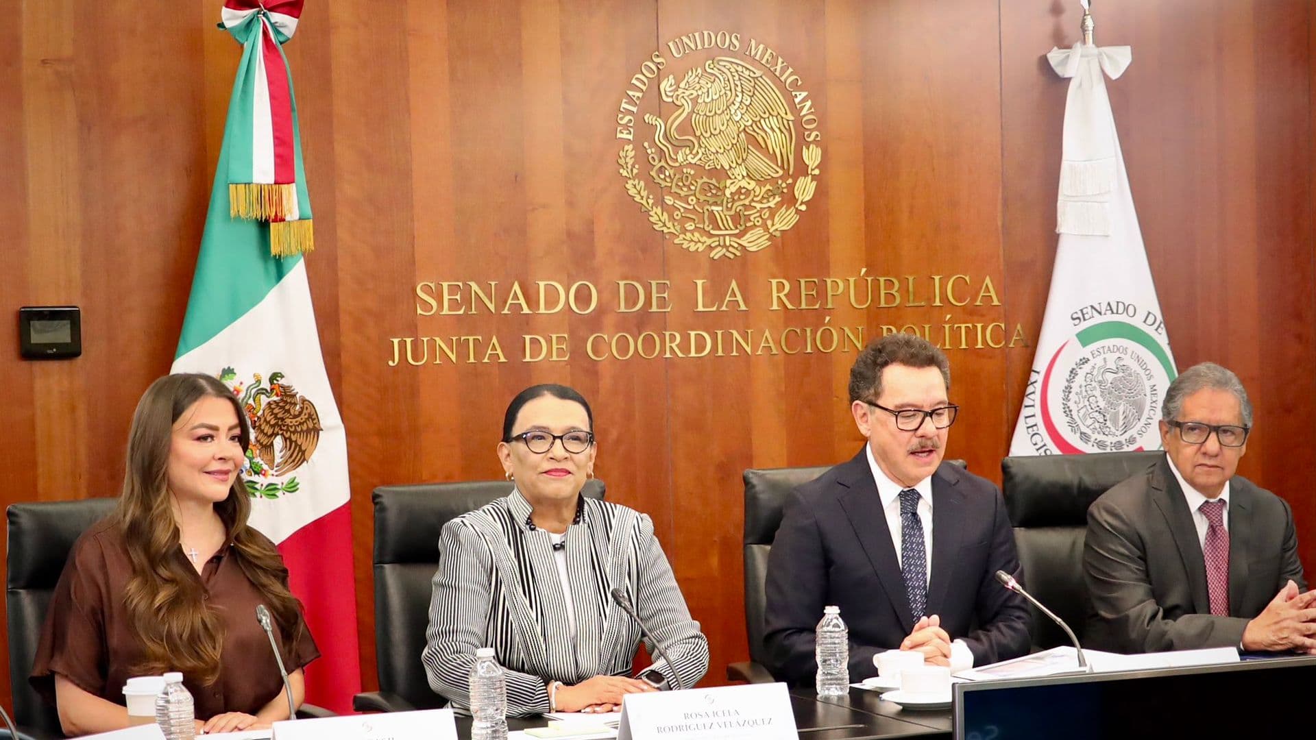Rosa Icela, secretaria de Gobernación, durante su llegada a la Cámara de Senadores. Foto: Cuartoscuro