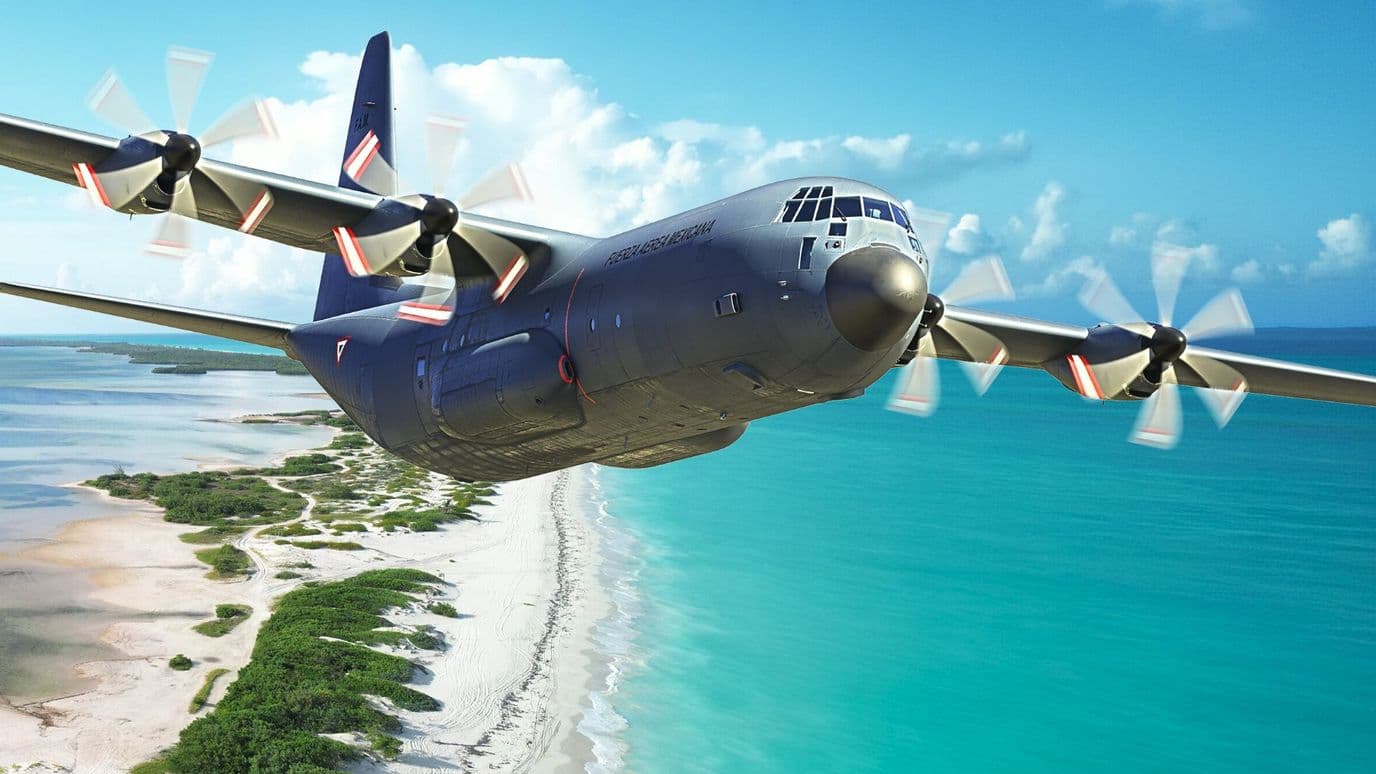 C-130J Super Hércules de la Fuerza Aérea Mexicana. Foto: Embajada de EUA en México