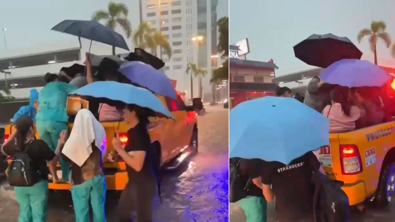 Protección Civil Auxilia a Personas y Automovilistas por Lluvias en Mazatlán, Sinaloa
