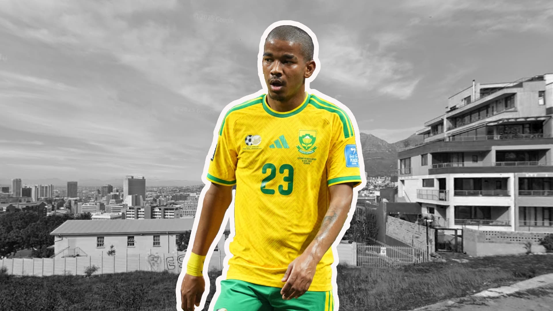 Futbolista sudafricano Jayden Adams fallecido. Foto: AFP Y Google Maps