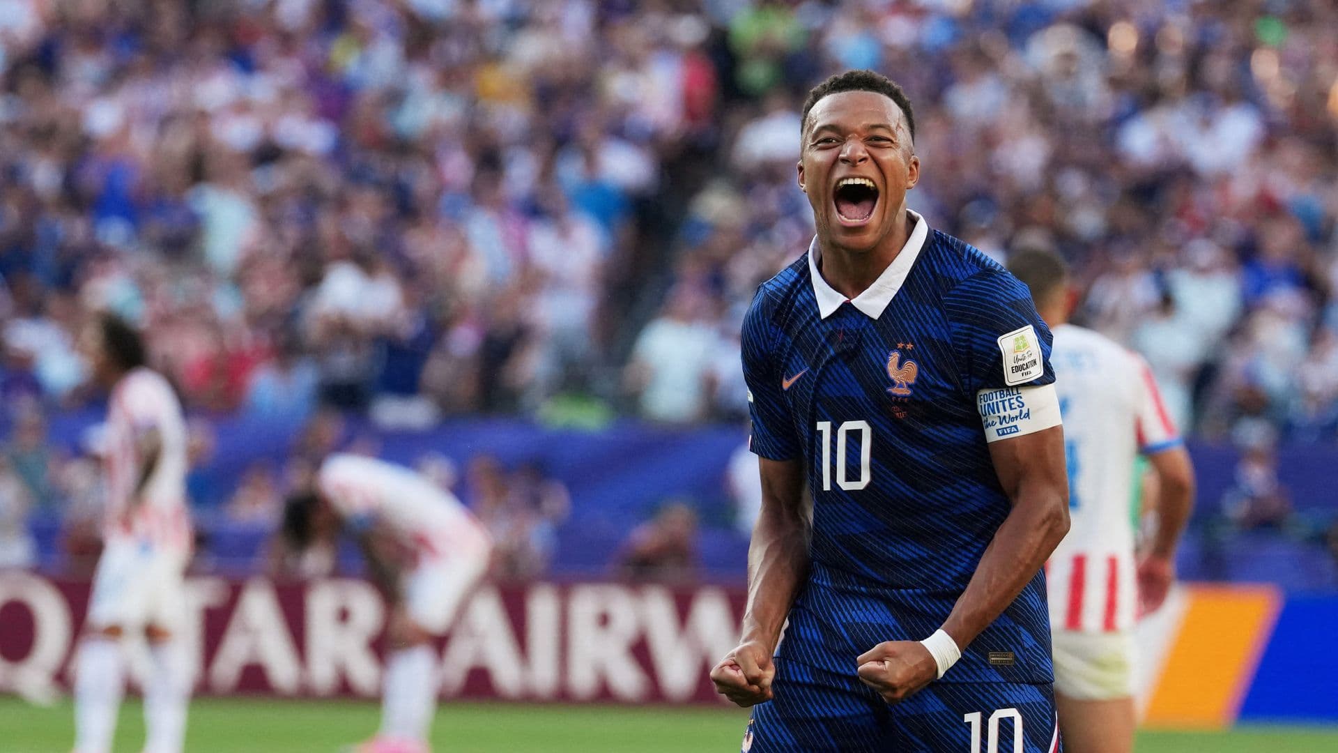 Kylian Mbappé de Francia celebra. Foto: REUTERS