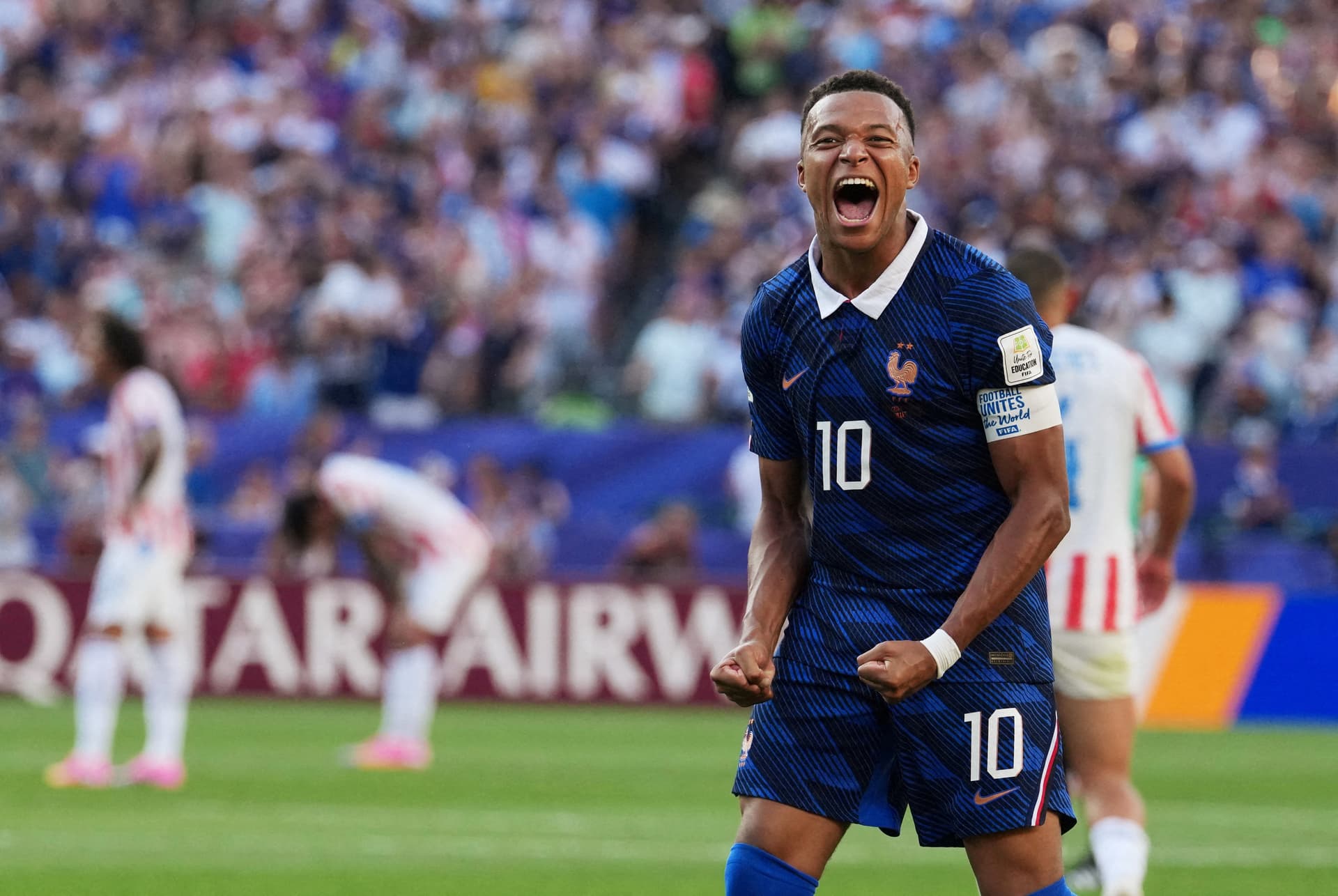 Kylian Mbappé de Francia celebra. Foto: REUTERS