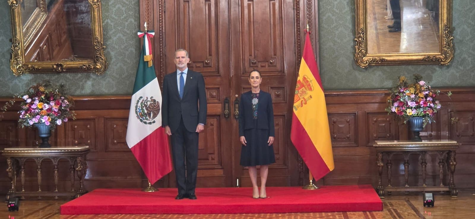 La presidenta Sheinbaum y el rey de España. Foto: N+