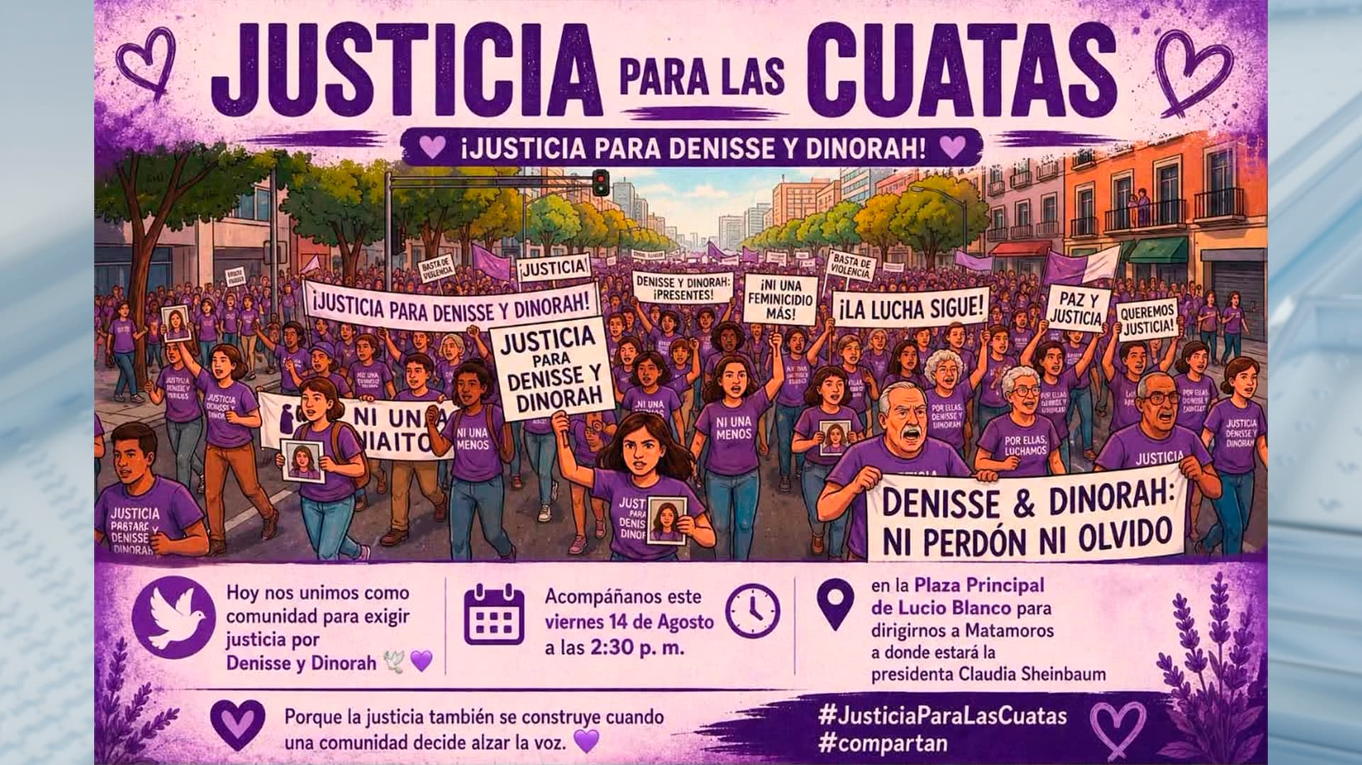 Preparan Movilización para Exigir Justicia por Mellizas Asesinadas en Matamoros.