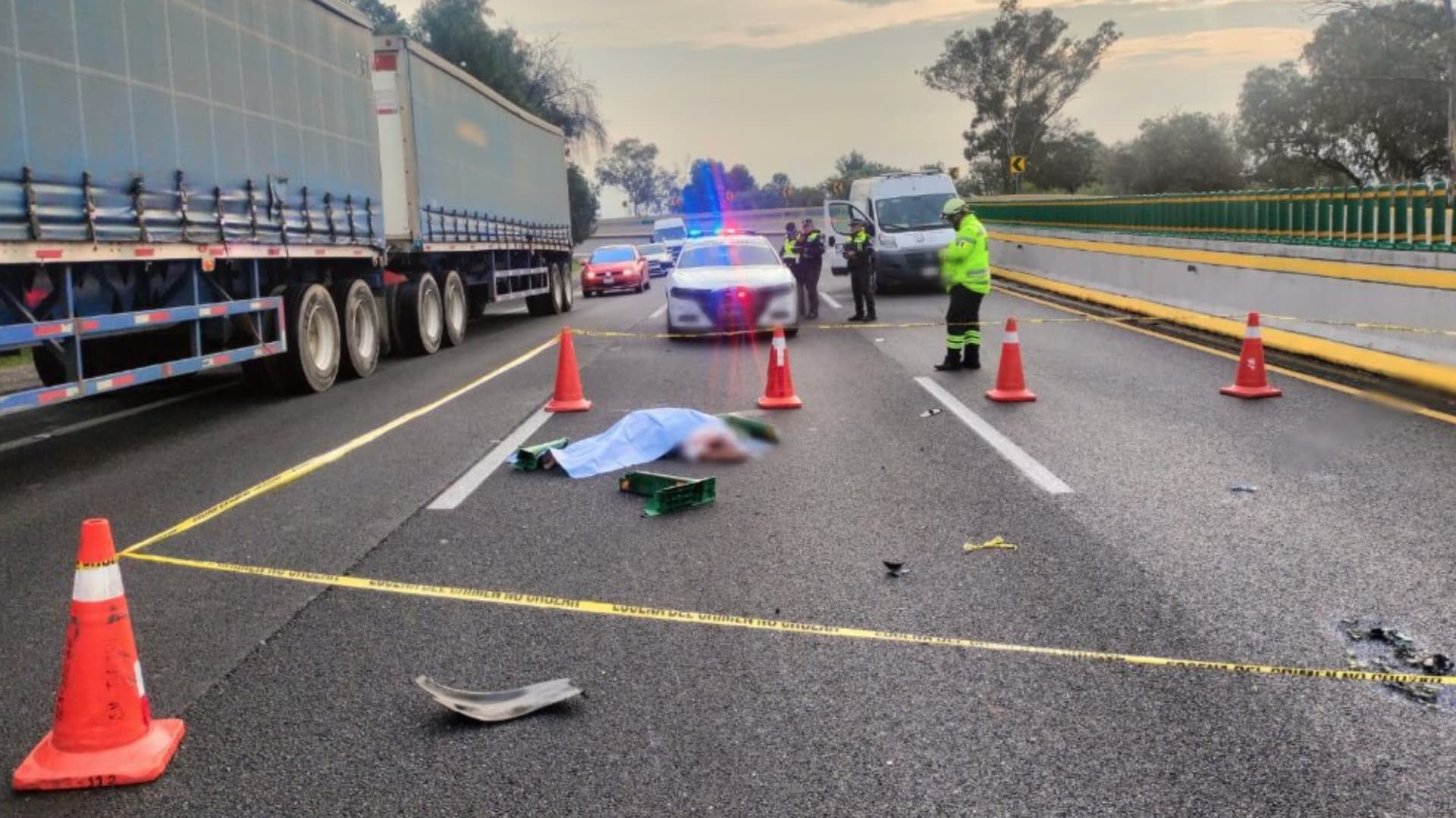 Accidente en la México-Cuernavaca. Foto: Guardia Nacional