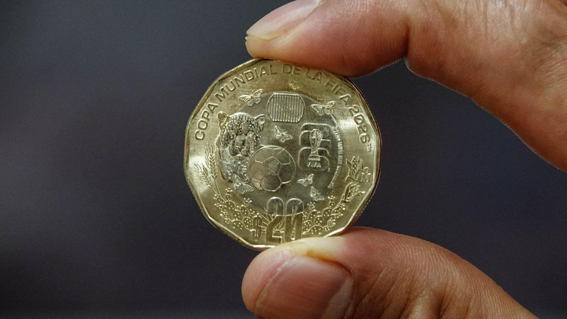 Moneda conmemorativa de 20 pesos Mundial 2026.  Cuántas son de oro y cuántas de plata, denominación