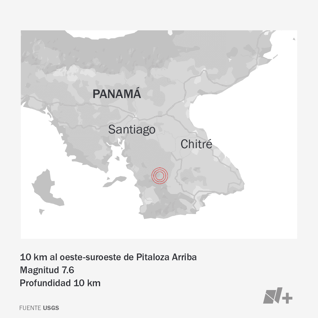 Reportan Nuevo Sismo de Magnitud 6.2 en Panamá
