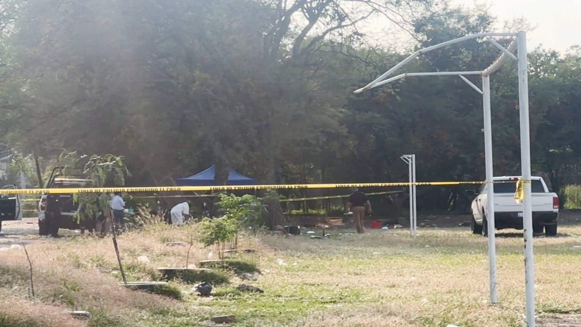 La zona fue resguarda por elementos de Seguridad.