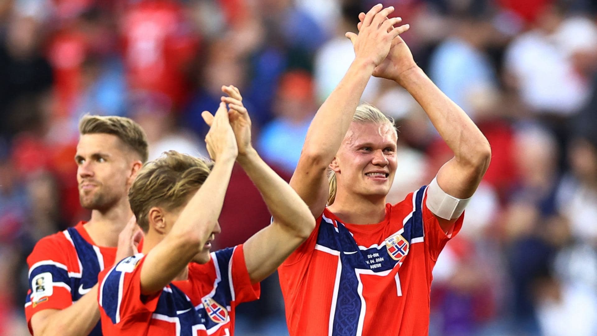 Erling Haaland, delantero de Noruega. Qué Partidos del Mundial 2026 pasan por TV Abierta 22 al 28 Junio, Canal 5
