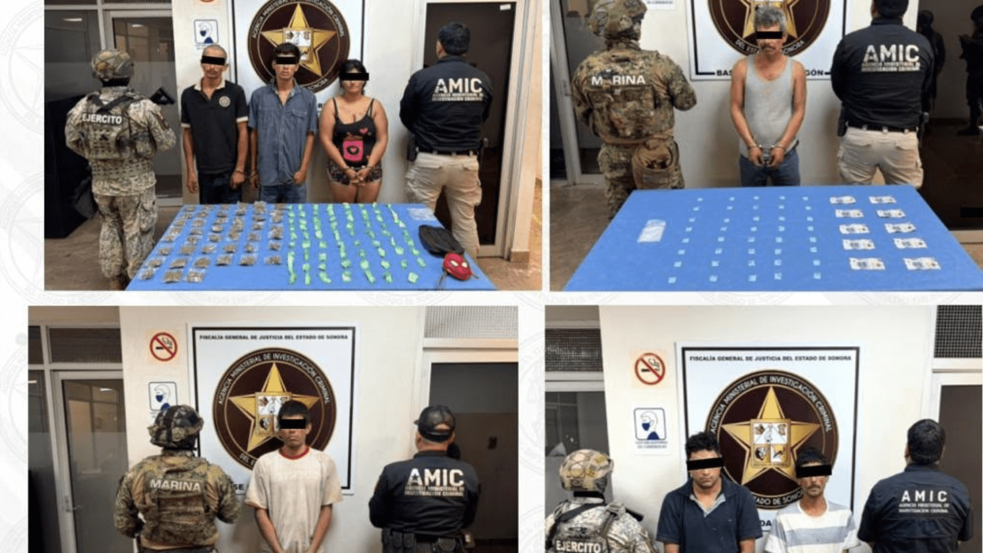 Siete Personas Detenidas en Posesión de Armas y Drogas en Cajeme, Sonora