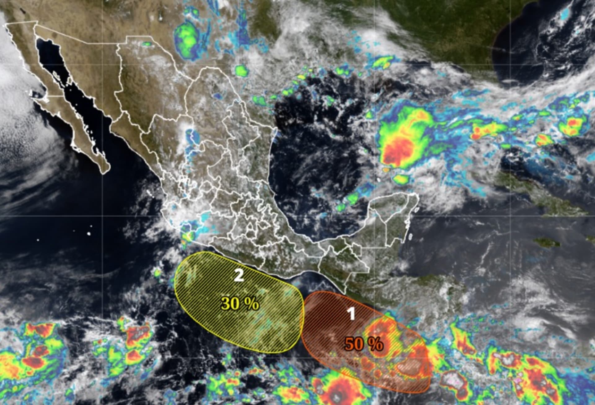 Posible formación de zonas de baja presión en México. Foto: Conagua
