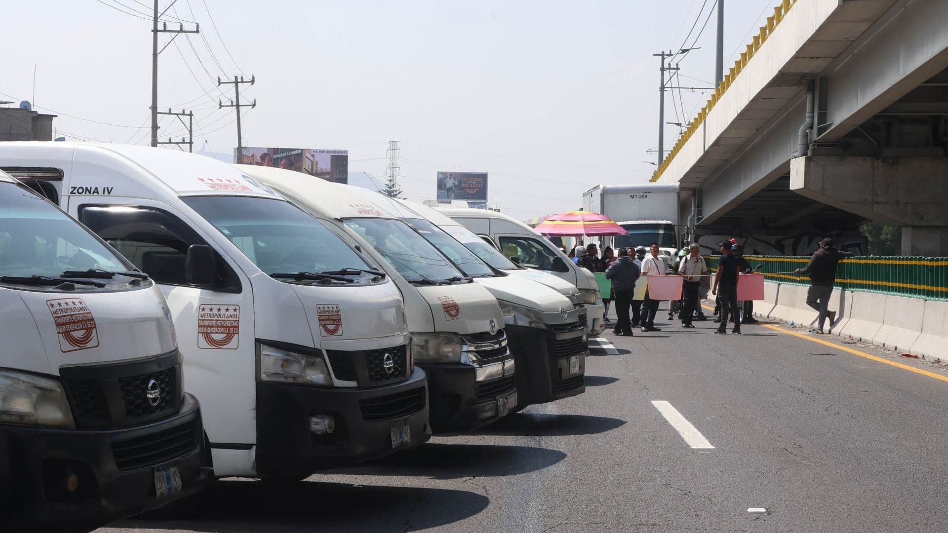 Protesta de transportistas en Edomex