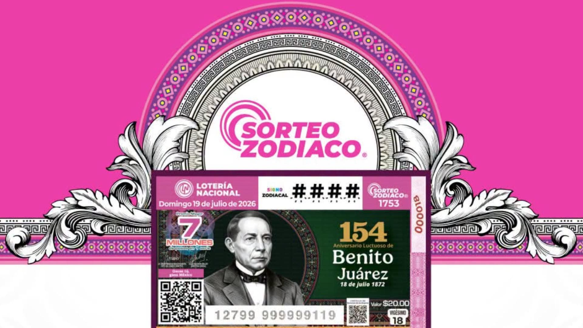 Billete de Lotería Nacional del 19 de Julio 2026
