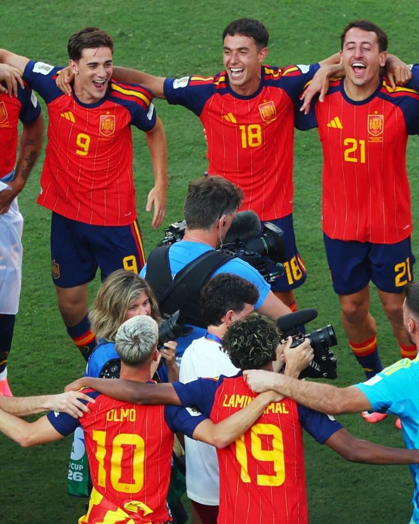 España gana el Mundial 2026. Selección de España celebra triunfo sobre Argentina