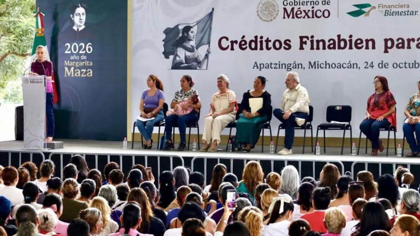 La presidenta Claudia Sheinbaum en Apatzingán