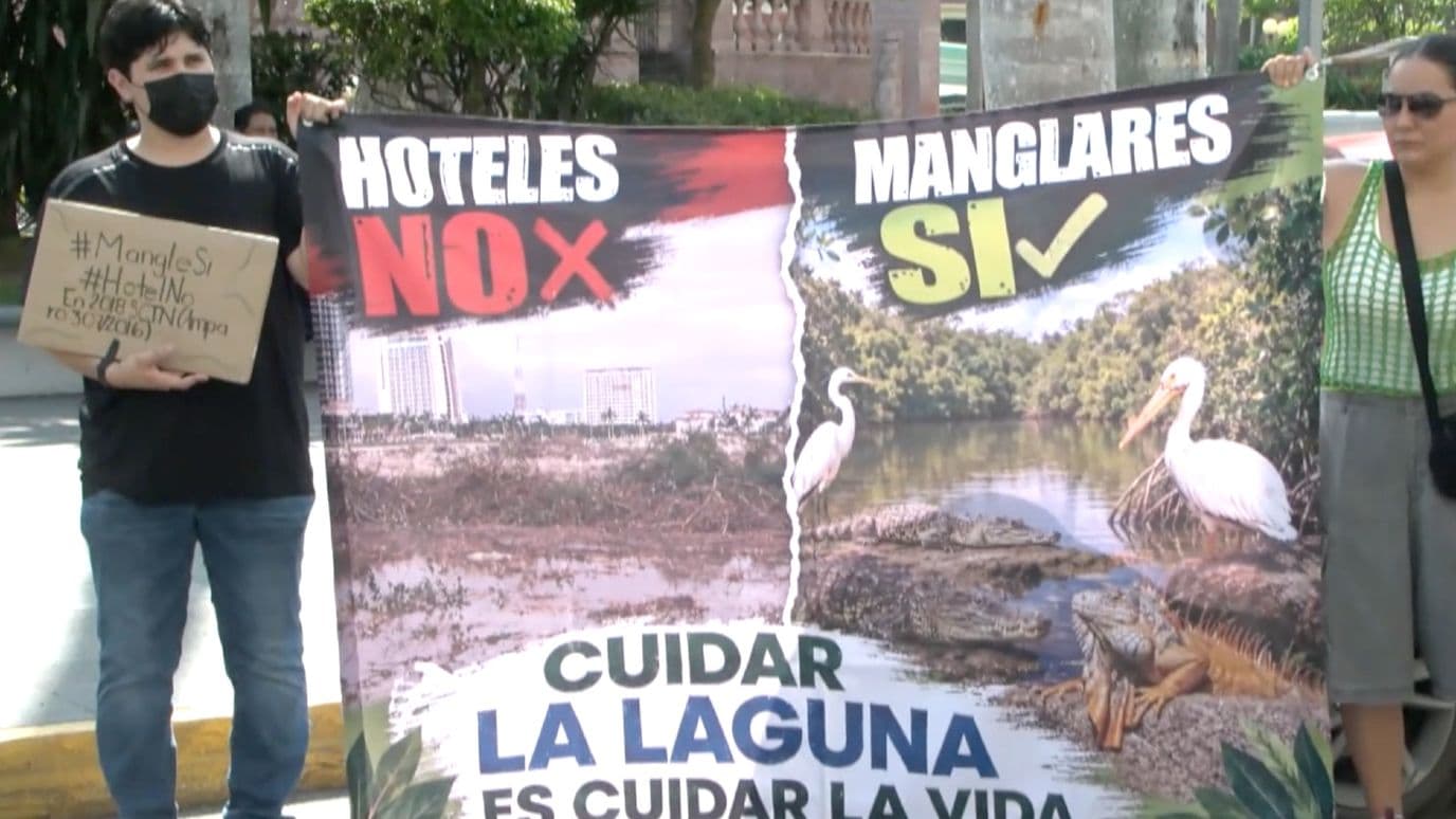 Colectivo Protesta Contra Proyecto Hotelero en Manglares de Tampico, Tamaulipas