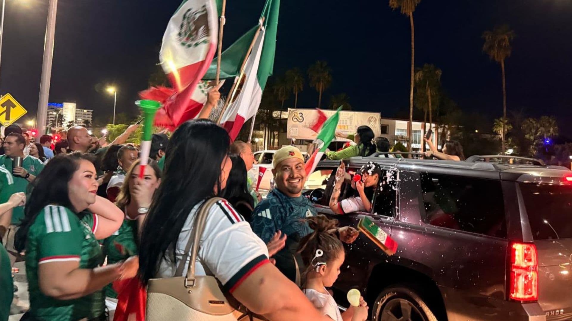 Celebración de México vs Ecuador en Hermosillo