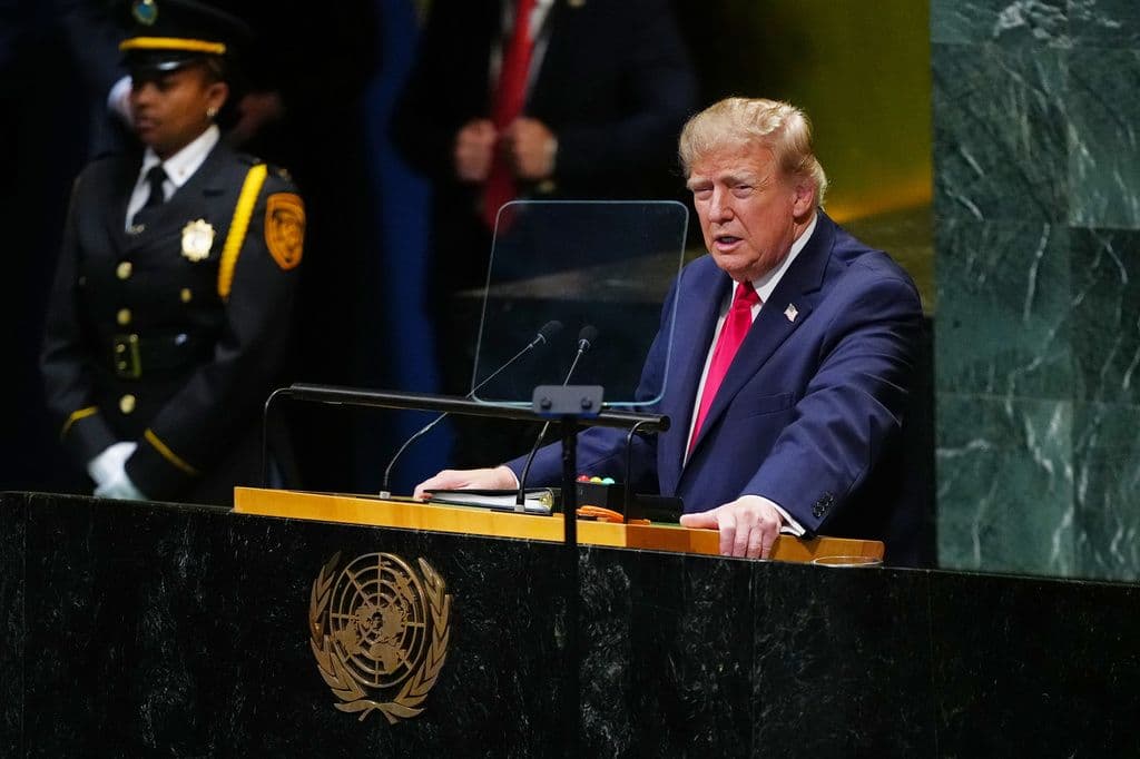 Donald Trump, presidente de EUA, durante su discurso ante la ONU