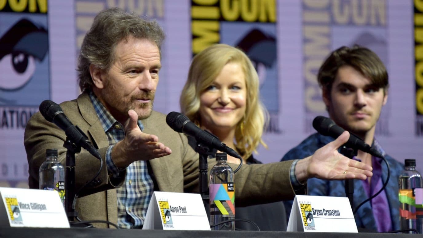 Bryan Cranston, Anna Gunn y RJ Mitte, de izquierda a derecha