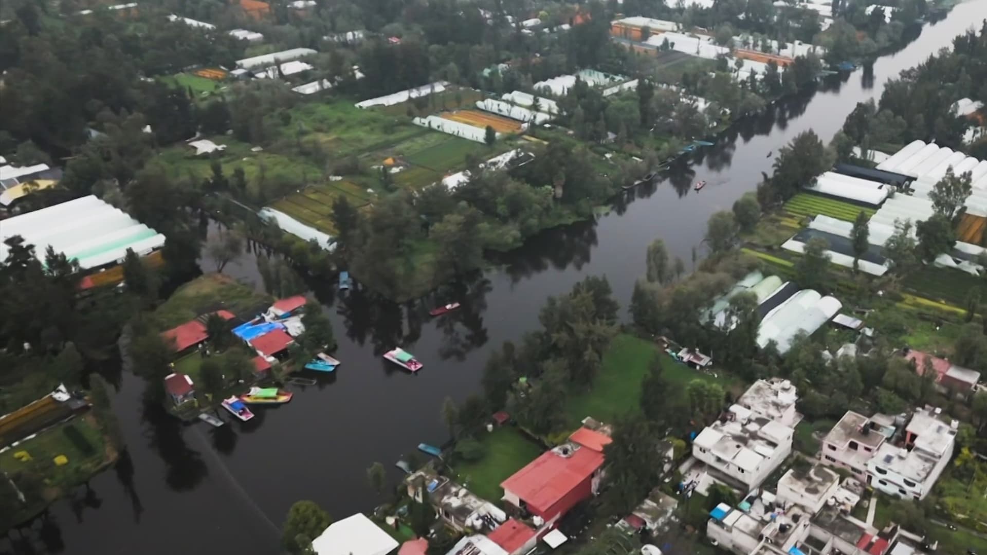 Vista aérea de Xochimilco