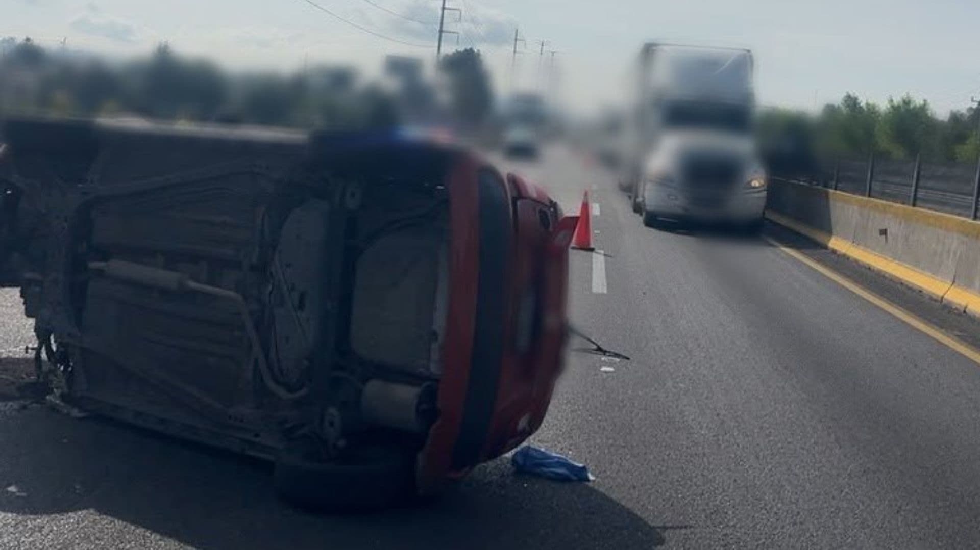 Accidente en la autopista México-Puebla.