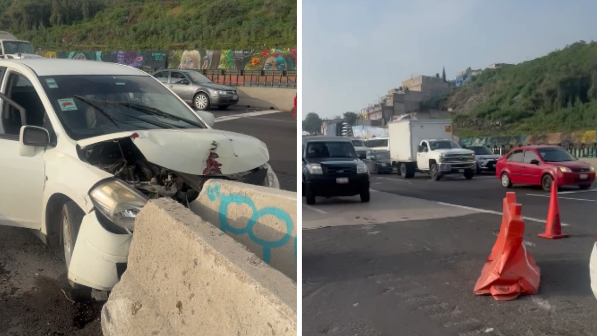 Accidente en la autopista México-Puebla este 7 de julio 2026. Foto: N+