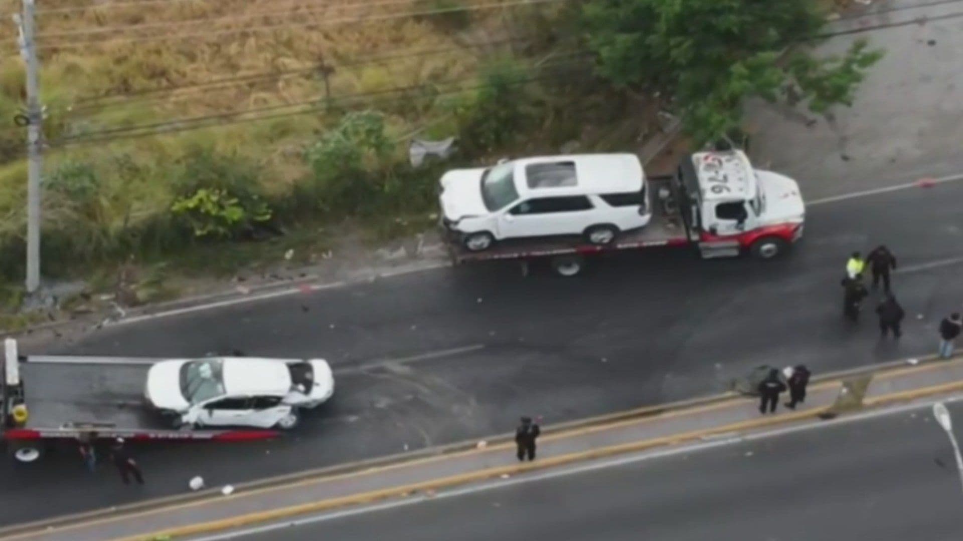 Retiran autos involucrados en choque en carretera a Laredo
