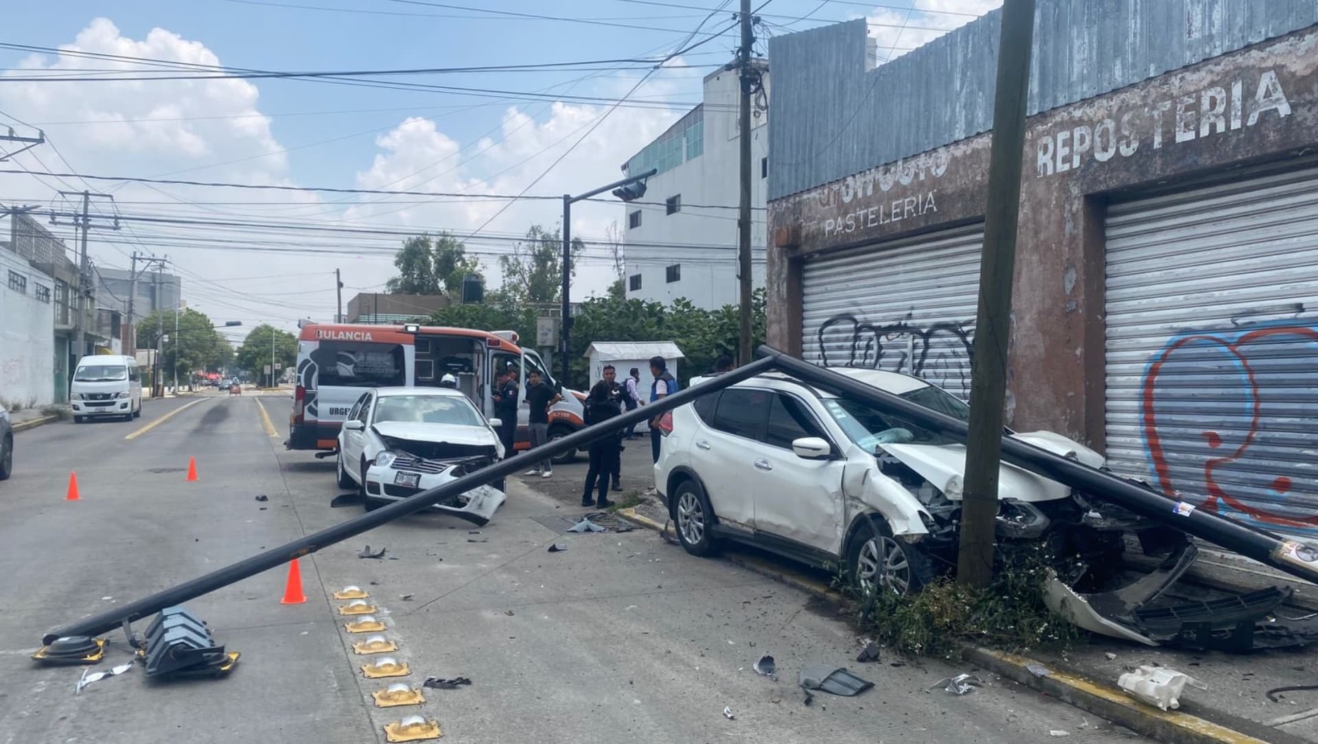 Accidente en la colonia Tierra y Libertad de la ciudad de Puebla.