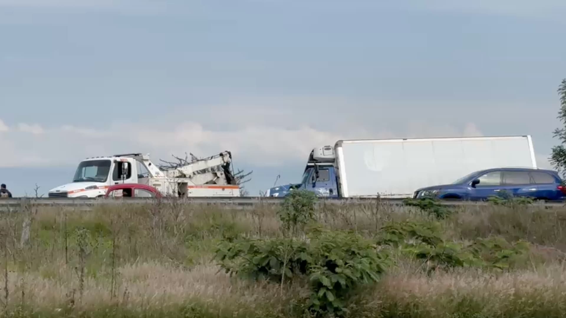 Tráfico en el en el Periférico Ecológico de Puebla.