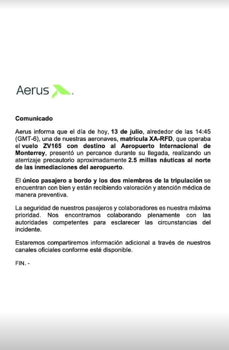 ¿Quiénes son los Sobrevivientes a Accidente de Avioneta Aerus en Pesquería, NL?
