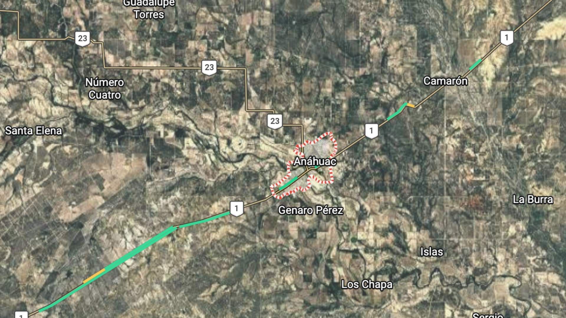 Mapa municipio de Anáhuac, Nuevo León