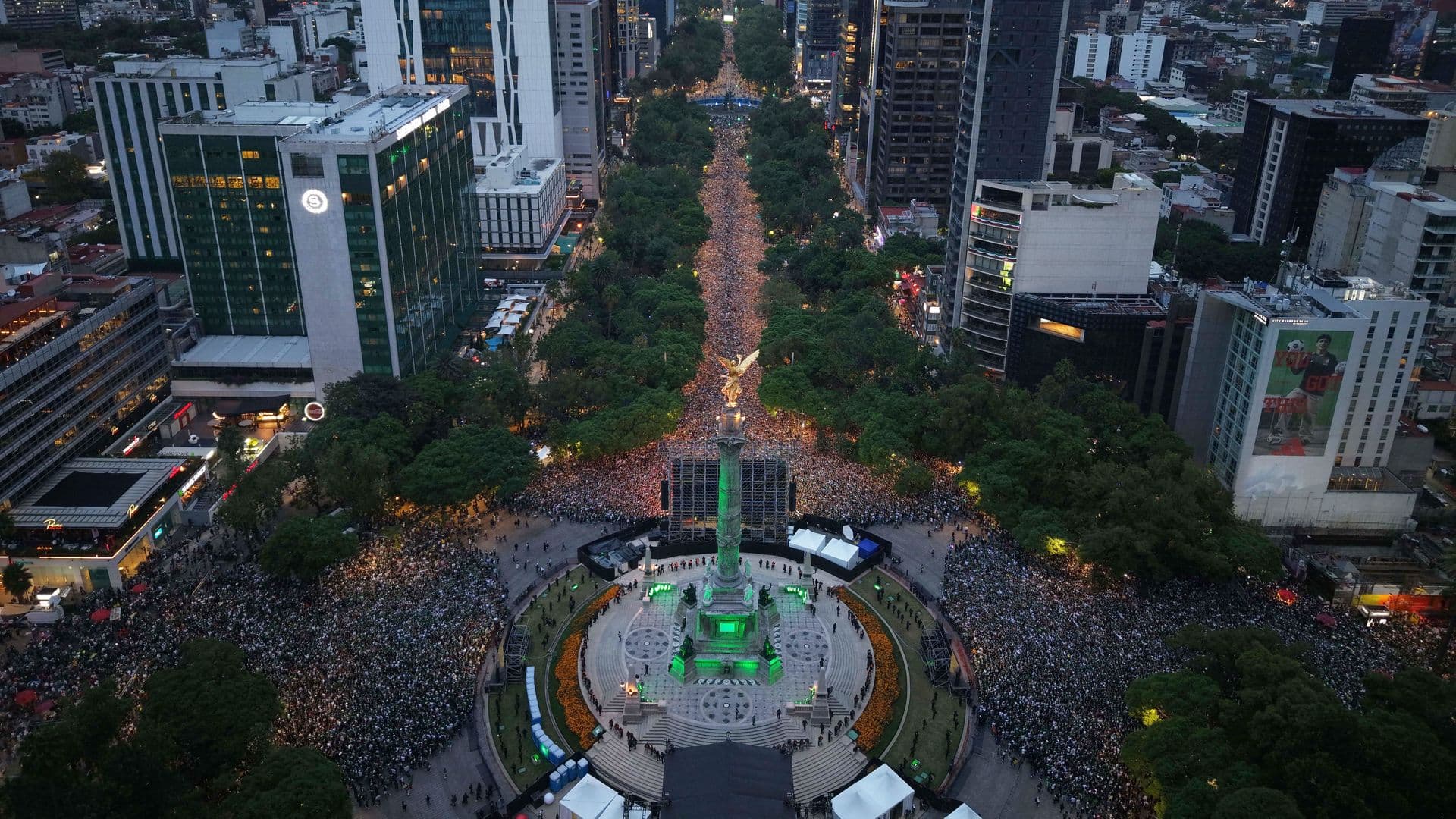 Festejos por el Mundial 2026 en el Ángel de la Independencia